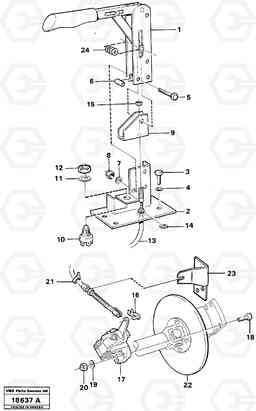 97691 Hand brake L70 L70 S/N -7400/ -60500 USA, Volvo Construction Equipment