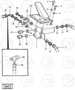 22635 Footbrake valve with mountings L70 L70 S/N -7400/ -60500 USA, Volvo Construction Equipment