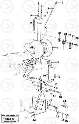 70504 Turbocharger with fitting parts L160 VOLVO BM L160, Volvo Construction Equipment