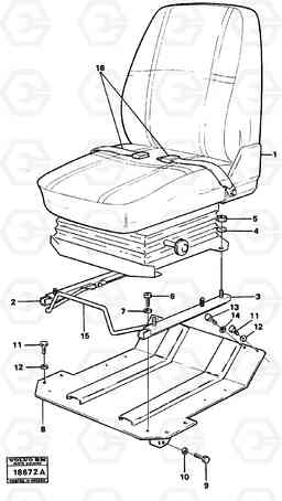 37068 Driver's seat mounting. L90 L90, Volvo Construction Equipment