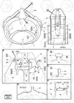 71985 Grapple with clamping arm. 4600B 4600B, Volvo Construction Equipment