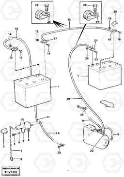 42157 Battery with assembling details L160 VOLVO BM L160, Volvo Construction Equipment