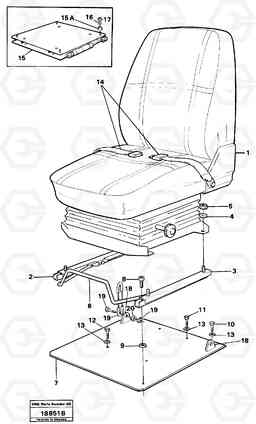 40650 Driver's seat & mountings. L160 VOLVO BM L160, Volvo Construction Equipment