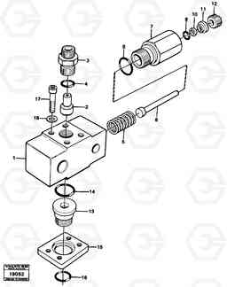 43636 Relief valve. L70 L70 S/N -7400/ -60500 USA, Volvo Construction Equipment