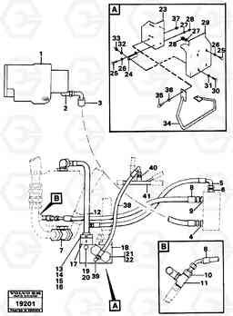 43641 Hydraulic system, rear 5:th, 6:th function. L70 L70 S/N -7400/ -60500 USA, Volvo Construction Equipment