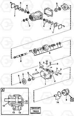 11366 Hydraulic pump L70 L70 S/N -7400/ -60500 USA, Volvo Construction Equipment