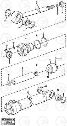 25042 Hydraulic cylinder L160 VOLVO BM L160, Volvo Construction Equipment