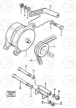 15709 Alternator 20a with fitting parts. L70 L70 S/N -7400/ -60500 USA, Volvo Construction Equipment