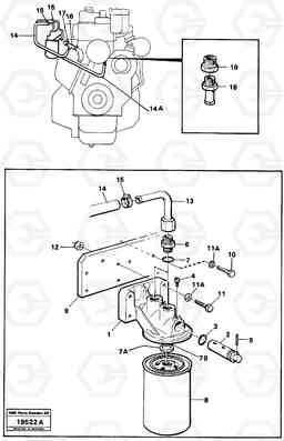 25547 Coolant filter. L70 L70 S/N -7400/ -60500 USA, Volvo Construction Equipment