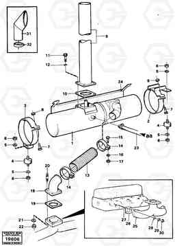 81267 Exhaust system L50 L50 S/N -6400/-60300 USA, Volvo Construction Equipment