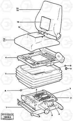 3361 Operator's seat L70 L70 S/N -7400/ -60500 USA, Volvo Construction Equipment