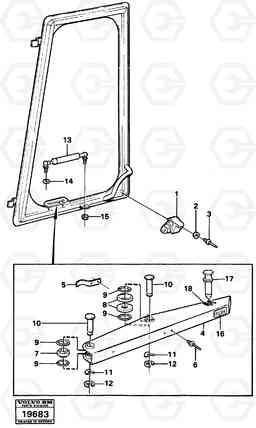 3743 Lock and handle L70 L70 S/N -7400/ -60500 USA, Volvo Construction Equipment