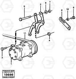 20480 Air compressor with fitting parts. L50 L50 S/N -6400/-60300 USA, Volvo Construction Equipment