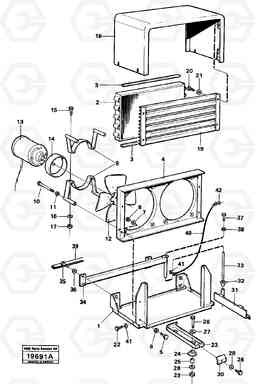 50503 Air.conditioning: condenser and mountings. L50 L50 S/N -6400/-60300 USA, Volvo Construction Equipment