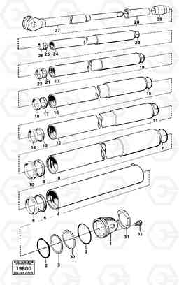 66186 Tipping cylinder 6 x 4 Tillv Nr 4092 - 5486 A25 VOLVO BM VOLVO BM A25, Volvo Construction Equipment