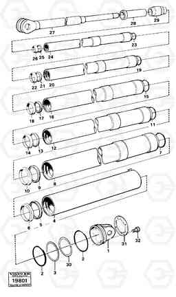 59681 Hydraulic tipping cylinder. 5350B Volvo BM 5350B SER NO 2229 - 3999, Volvo Construction Equipment