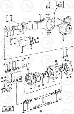 59731 Planet shaft, front L50 L50 S/N -6400/-60300 USA, Volvo Construction Equipment