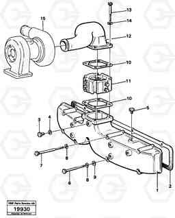 2881 Induction manifold. L50 L50 S/N -6400/-60300 USA, Volvo Construction Equipment