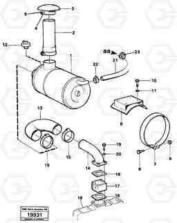 68310 Air cleaner and shutter housing. L50 L50 S/N -6400/-60300 USA, Volvo Construction Equipment