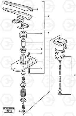 18065 Footbrake valve. L50 L50 S/N -6400/-60300 USA, Volvo Construction Equipment