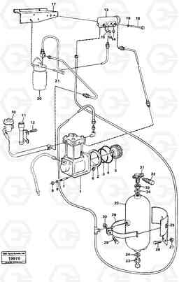 31080 Compressor, regulator reservoir. L50 L50 S/N -6400/-60300 USA, Volvo Construction Equipment