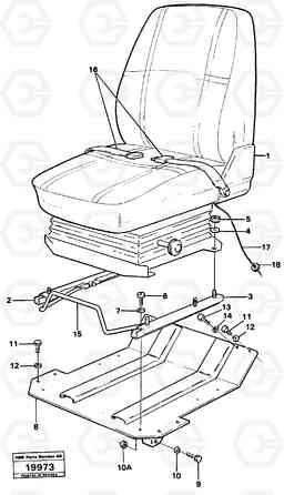 36643 Operator seat with fitting parts L50 L50 S/N -6400/-60300 USA, Volvo Construction Equipment