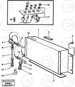 20482 Evaporator and mountings. L50 L50 S/N -6400/-60300 USA, Volvo Construction Equipment