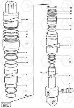 66029 Tipping cylinder 4 x 4 Tillv Nr 5599 - A25 VOLVO BM VOLVO BM A25, Volvo Construction Equipment