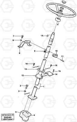 18330 Steering column with fitting parts. L50 L50 S/N -6400/-60300 USA, Volvo Construction Equipment