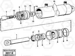 20600 Hydraulic cylinder. L50 L50 S/N -6400/-60300 USA, Volvo Construction Equipment