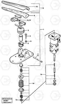 16061 Footbrake valve. L90 L90, Volvo Construction Equipment