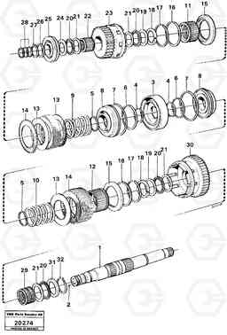 15651 Hydraulic clutch 3rd / 4th speeds. L160 VOLVO BM L160, Volvo Construction Equipment