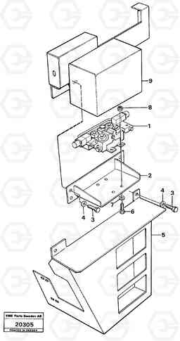 18958 Valve with fitting parts. L160 VOLVO BM L160, Volvo Construction Equipment