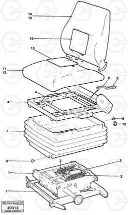 3353 Operator's seat L160 VOLVO BM L160, Volvo Construction Equipment