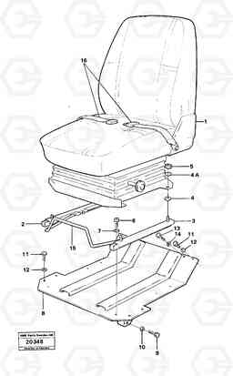 37236 Operator seat with fitting parts L30 L30, Volvo Construction Equipment