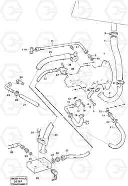 100343 Hydraulic pump, mounting 2 - circuit hydr. system. L90 L90, Volvo Construction Equipment