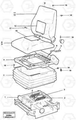 11347 Operator's seat L120 Volvo BM L120, Volvo Construction Equipment