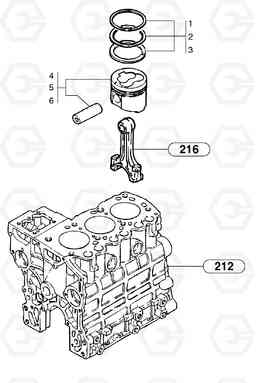 9076 Pistons EC20 TYPE 263 XT/XTV, Volvo Construction Equipment