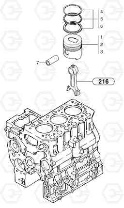 1268 Pistons EC30 TYPE 282, Volvo Construction Equipment