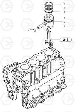 3140 Pistons EC45 TYPE 284, Volvo Construction Equipment