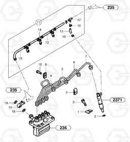 44166 Fuel circuit : injection pump EC45 TYPE 284, Volvo Construction Equipment