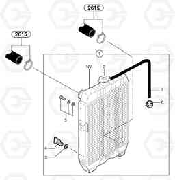 25153 Radiator ( water ) EC15B TYPE 272 XR, Volvo Construction Equipment