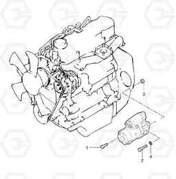 2176 Starter motor, mounting EC35 TYPE 283, Volvo Construction Equipment