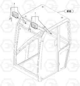 4891 Front headlight on cab EC15 TYPE 265 XR, Volvo Construction Equipment