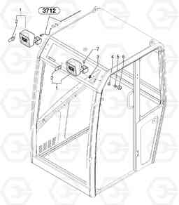 6518 Front headlight on cab EC20 TYPE 263 XT/XTV, Volvo Construction Equipment