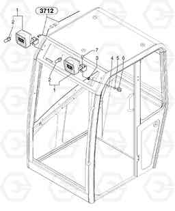 2216 Front headlight on cab EC35 TYPE 283, Volvo Construction Equipment