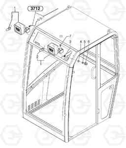 34824 Front headlight on cab EC20B TYPE 272 XT/XTV, Volvo Construction Equipment