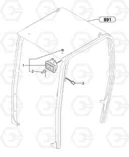 6516 Front headlight on canopy EC20 TYPE 263 XT/XTV, Volvo Construction Equipment