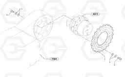 5818 Travelling gear motor assy / sprocket EC15 TYPE 261 XT/XTV, Volvo Construction Equipment