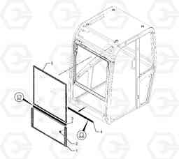 76026 Cab : windshield EC30 TYPE 282, Volvo Construction Equipment